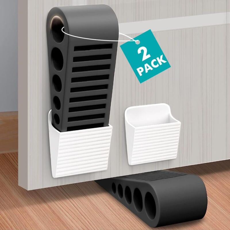 foto del prodotto fermaporta per pavimento, antiscivolo, durevoli e resistenti, cuneo in gomma per porte, fermaporta da pavimento per tutte le superfici.