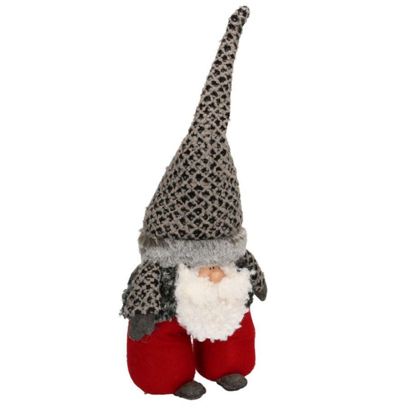 foto del prodotto fermaporta tessuto babbo natale grigio rosso cm 20x12h61