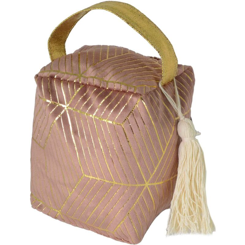 foto del prodotto fermaporta tessuto borsa rosa cm12x10h15 18