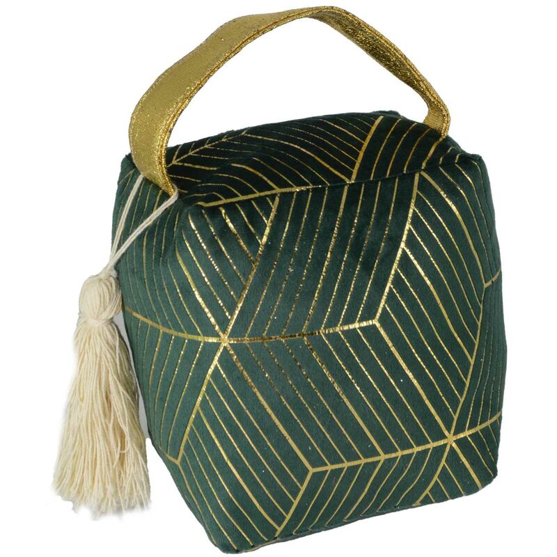 foto del prodotto fermaporta tessuto borsa verde cm12x10h15 18