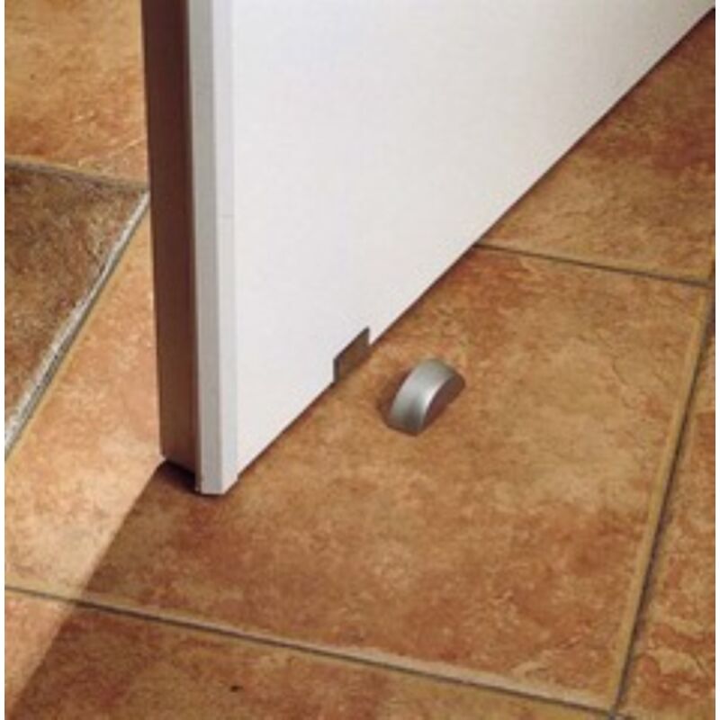 foto del prodotto fermaporte magnetico con biadesivo noce. prezzo per 1 pezzo.