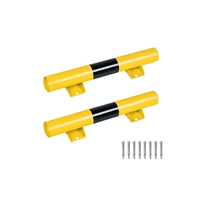 foto del prodotto fermaruota set di 2 fermi di parcheggio in metallo limitazione dello spazio di parcheggio 60 x 13 x 9 cm marcatura del parcheggio con vite di