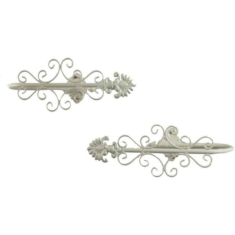 foto del prodotto fermatenda ferro bianco coppia cm26x10h9,5
