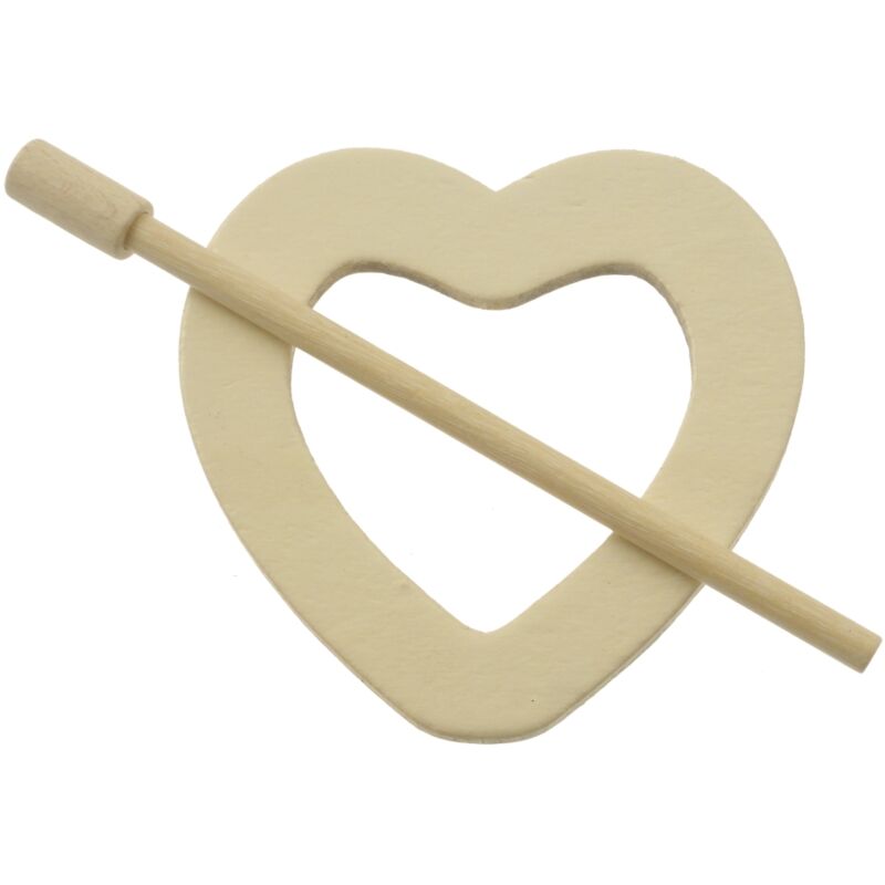 foto del prodotto fermatende cuore cm9 in legno sbiancato.