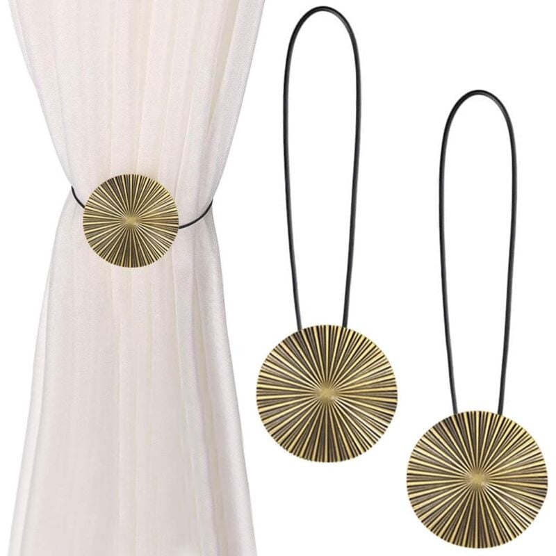 foto del prodotto fermatende magnetici per tende, 2 pezzi fermatende magnetici per tende, fermatende magnetici per tende, fermatende magnetici per tende, bronzo, adatti per tende decorative per interni di c - bebusingoto