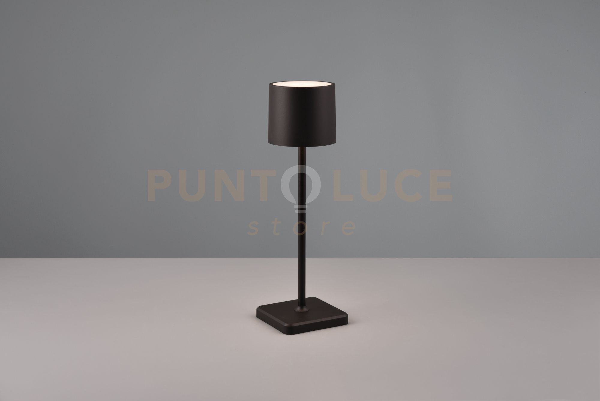 foto del prodotto fernandez lampada da esterno da appoggio ricaricabile su base a induzione nera con regolazione intensita , temperatura di colore e rgb h.38cm ip54 led 1,5 w 130 lm, 2.700 4.000 6.000 k