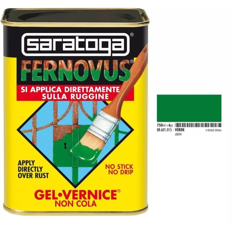 foto del prodotto fernovus vernice gel antiruggine 750 ml verde brillante saratoga