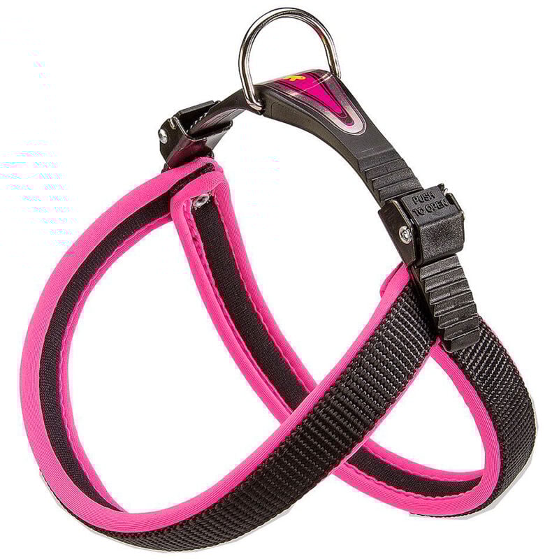 foto del prodotto ferplast agila fluo 1 2 pettorina ergonomica per cani con morbida imbottitura. chiusura con cordino.. variante 1 misure a b 32 38 cm 15 mm