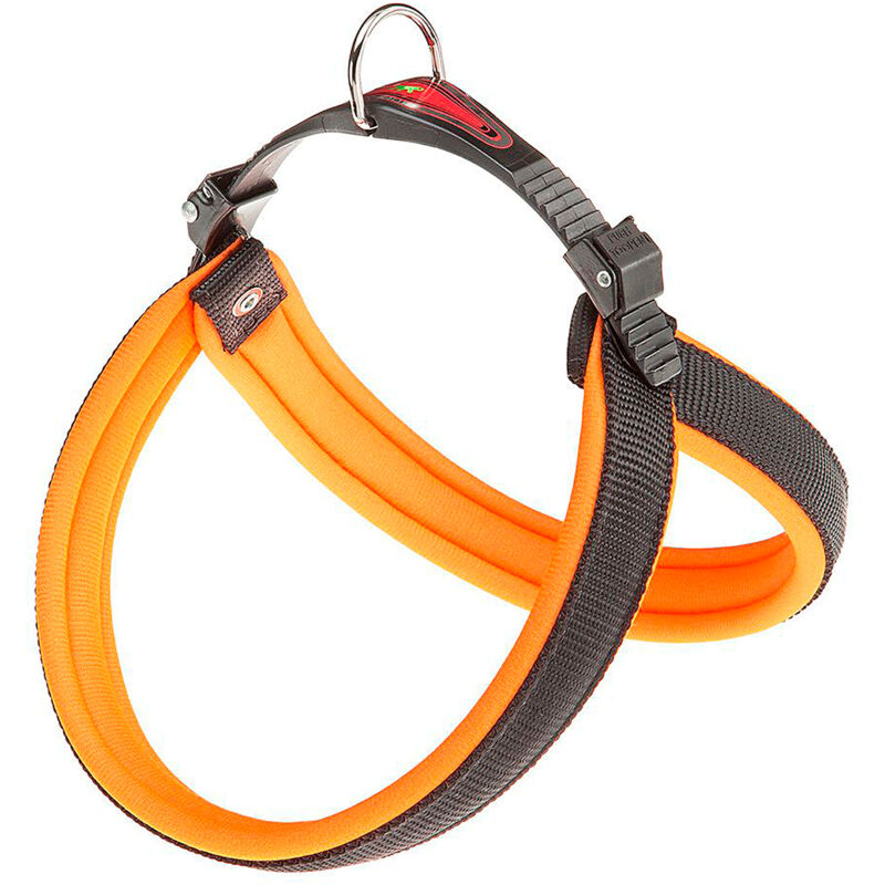 foto del prodotto ferplast agila fluo 1 2 pettorina ergonomica per cani con morbida imbottitura. chiusura con cordino.. variante 2 misure a b 36 42 cm 15 mm