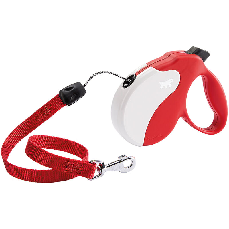foto del prodotto ferplast amigo cord guinzaglio allungabile con cordino. 4 misure e vasta scelta di colori.. variante m misure 15 x 3.6 x h 14 cm rosso