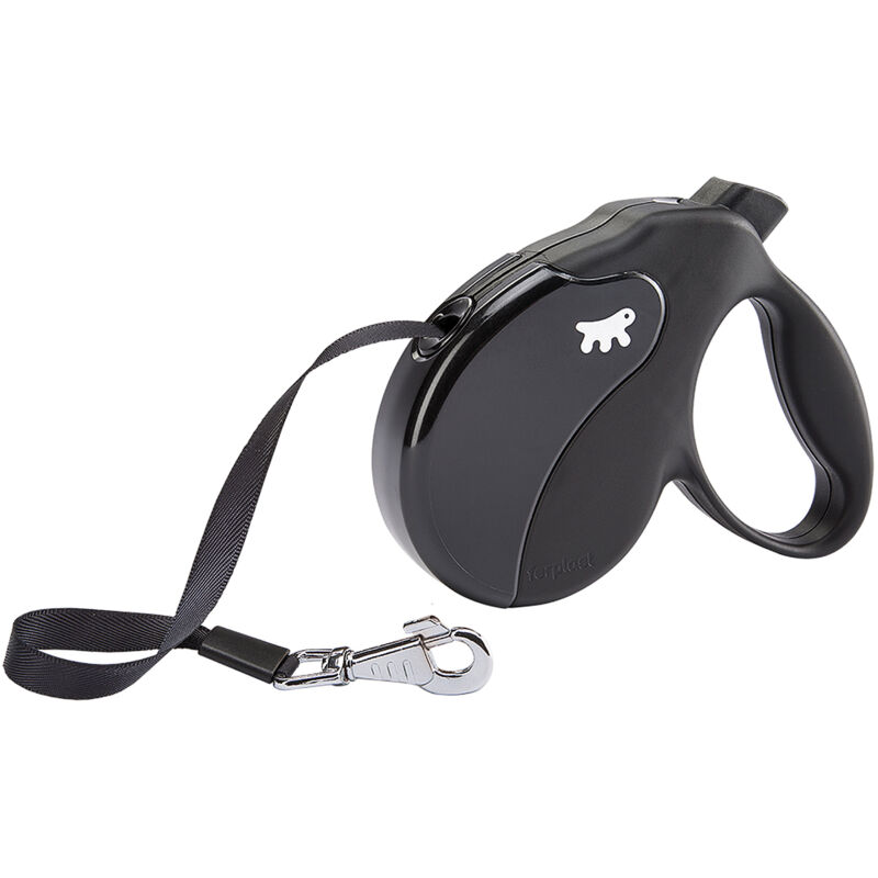 foto del prodotto ferplast amigo tape guinzaglio allungabile con fettuccia estensibile. 4 misure, vasta gamma colori.. variante l misure 16 x 3.8 x h 15 cm nero