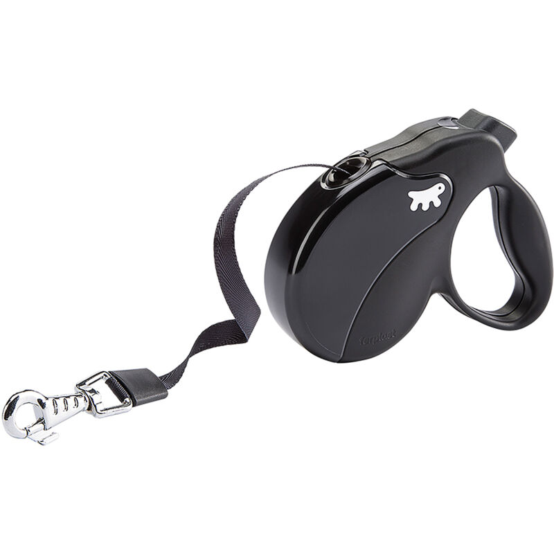 foto del prodotto ferplast amigo tape guinzaglio allungabile con fettuccia estensibile. 4 misure, vasta gamma colori.. variante mini misure 12 x 3 x h 10 cm nero