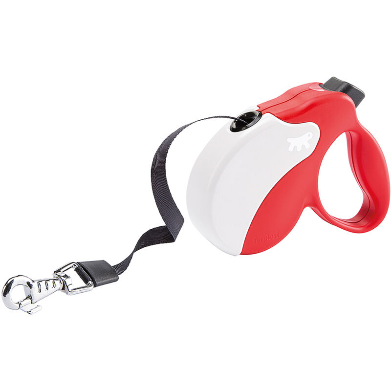 foto del prodotto ferplast amigo tape guinzaglio allungabile con fettuccia estensibile. 4 misure, vasta gamma colori.. variante s misure 14 x 3.6 x h 12 cm rosso