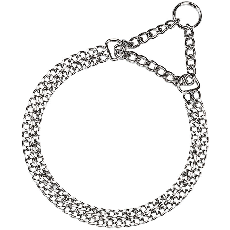 foto del prodotto ferplast chrome css collare a semi strangolo per cani in acciaio cromato 6 misure. variante css5572 misure a 44 52 cm 