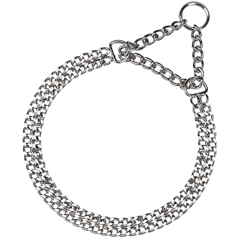 foto del prodotto ferplast chrome css collare a semi strangolo per cani in acciaio cromato 6 misure. variante css5626 misure a 54 62 cm 