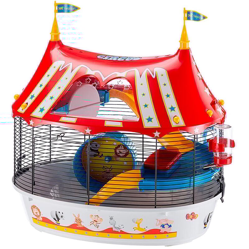 foto del prodotto ferplast circus fun gabbia per criceti e piccoli roditori . variante circus fun misure 49.5 x 34 x h 42.5 cm 