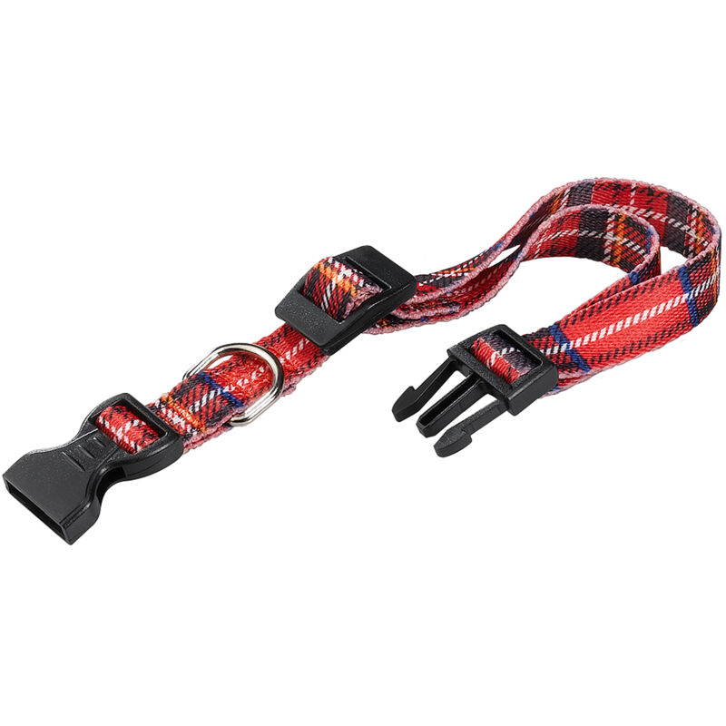 foto del prodotto ferplast club c tartan collare in nylon con fantasia scozzese 2 misure.. variante club c25 70 tartan misure rosso