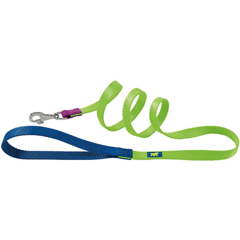 foto del prodotto ferplast club g colours guinzaglio per cani in nylon, 4 misure e 2 combinazioni colore. variante g10 120 misure 10 mm x l 120 cm verde acido