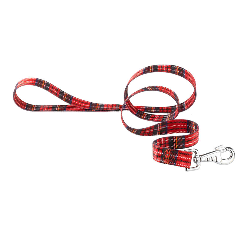 foto del prodotto ferplast club g tartan guinzaglio in nylon con fantasia scozzese. varie misure. variante club g25 120 tartan misure 25 mm x l 120 cm rosso