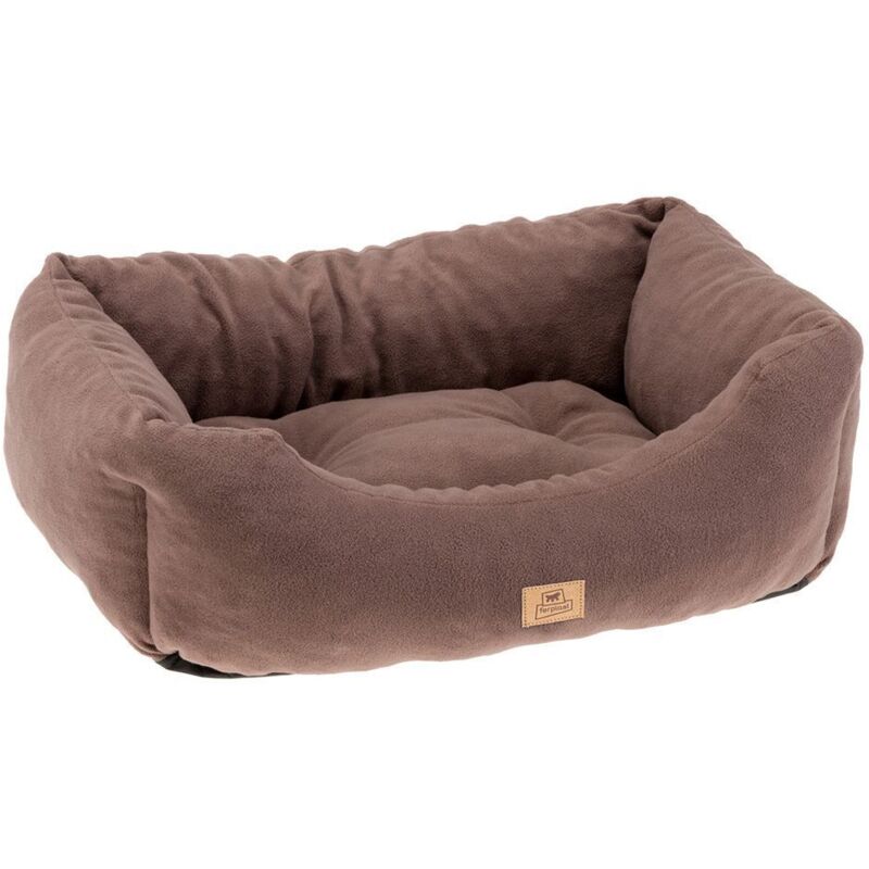 foto del prodotto ferplast coccolo microfleece divano in morbido micropile per cani e gatti. varie misure.. variante 50 - misure 55 x 45 x h 20 cm - tortora