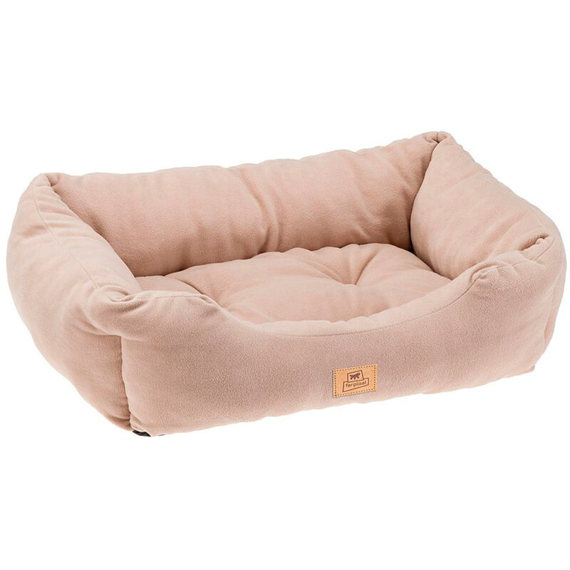 foto del prodotto ferplast coccolo microfleece divano in morbido micropile per cani e gatti. varie misure.. variante 60 misure 66 x 50 x h 20 cm beige