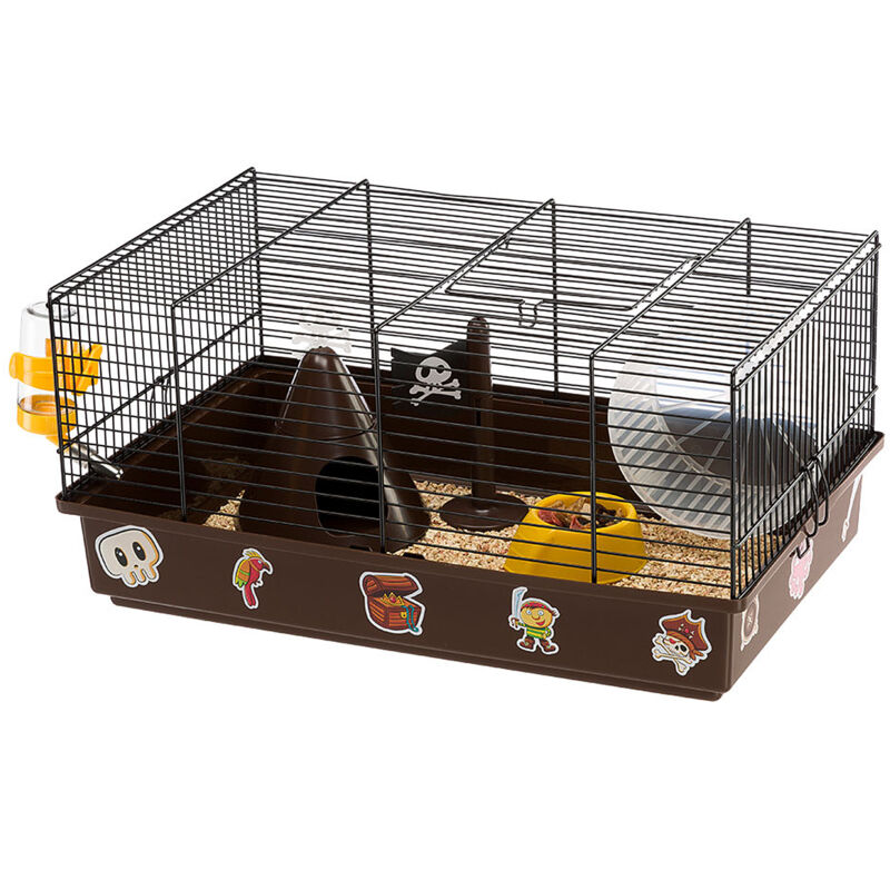 foto del prodotto ferplast criceti 9 pirates gabbia per criceti originale e personalizzabile. ambientazione pirati.. variante misure 46 x 29.5 x h 23 cm 