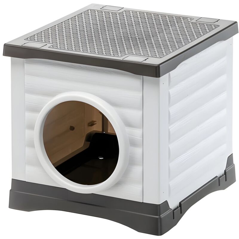 foto del prodotto ferplast cuccia per cani gatti conigli 38,5x43x38,5 cm per esterno in resina