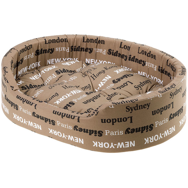 foto del prodotto ferplast - dandy c cuccetta in cotone con imbottitura. varie misure.. variante 65 - misure 65 x 46 x h 17 cm - marrone