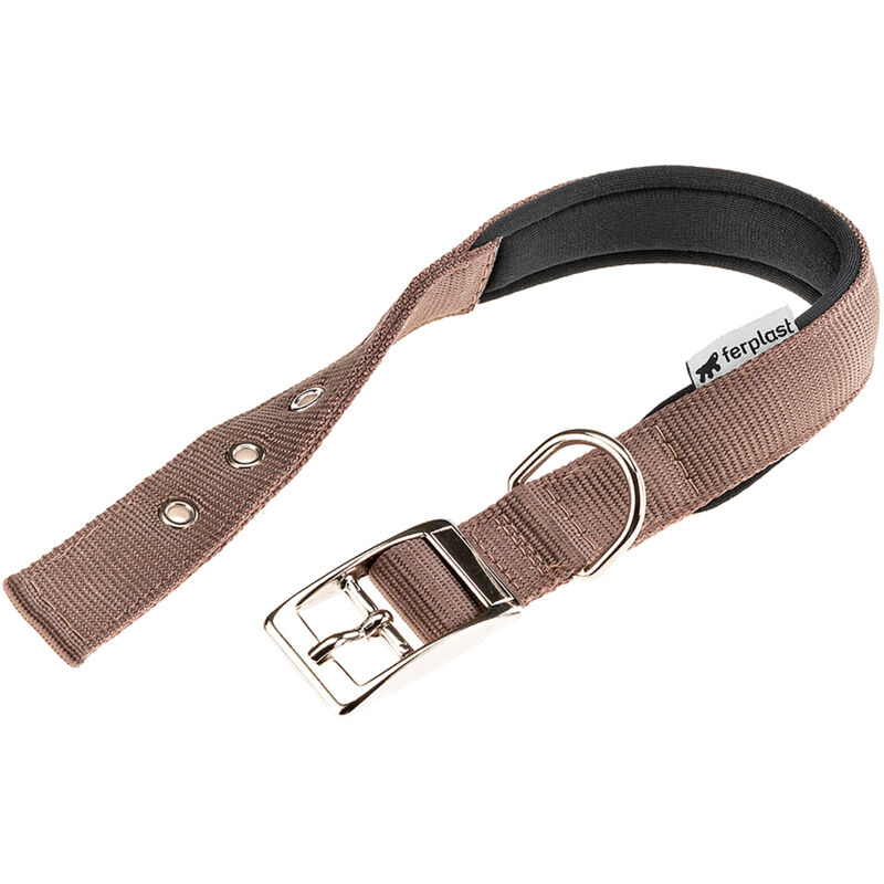 foto del prodotto ferplast daytona c collare in nylon con soffice imbottitura in vari colori e misure. variante c25 45 misure 51.5 x 2.5 x h 1 cm marrone