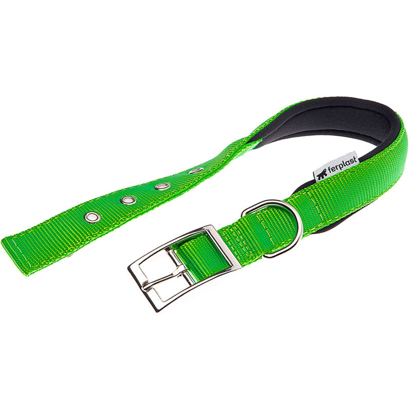 foto del prodotto ferplast daytona c collare in nylon con soffice imbottitura in vari colori e misure. variante c25 53 misure verde acido