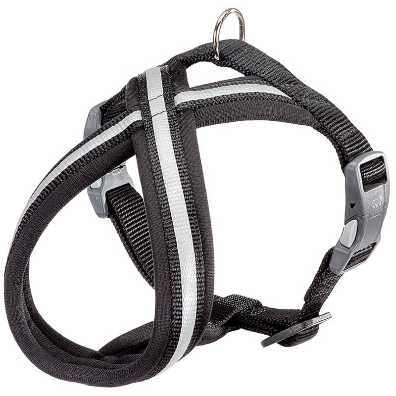 foto del prodotto ferplast daytona cross p pettorina riflettente per cani con fibbia magnetica. in vari colori e misure. . variante s - misure: b: 47-62 cm 15 mm - nero
