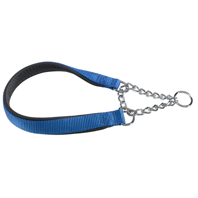 foto del prodotto ferplast daytona css collare a semistrangolo con imbottitura soft. in vari colori e misure.. variante css15 40 misure a 28 40 cm b 15 mm blu