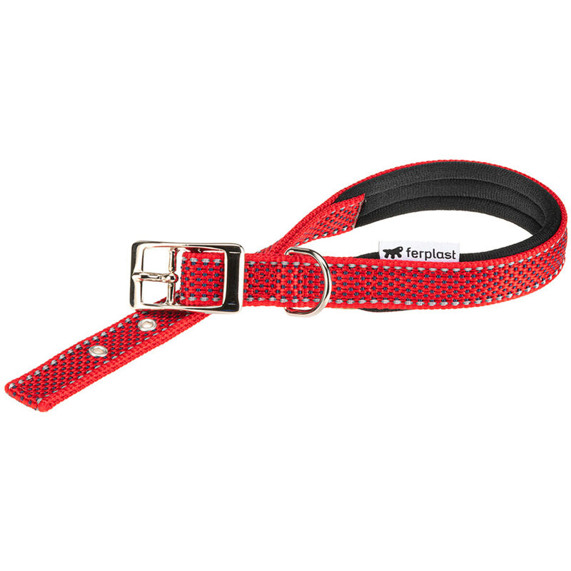 foto del prodotto ferplast daytona deluxe c collare imbottito riflettente per cani. variante c20 43 misure a 35 43 cm b 20 mm rosso