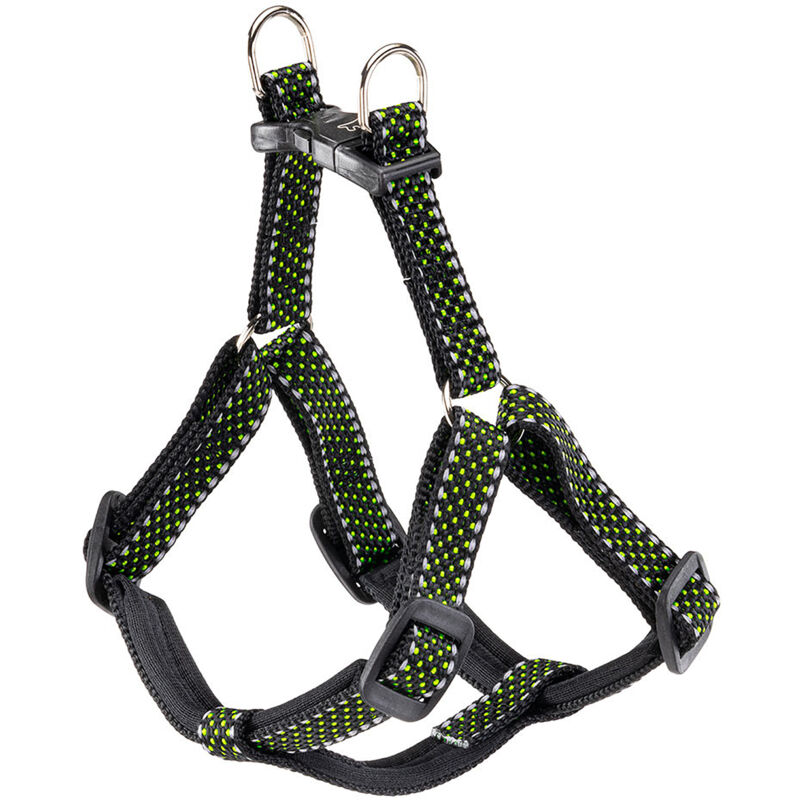 foto del prodotto ferplast daytona deluxe p pettorina riflettente imbottita per cani. variante small misure a 43 47.5 cm b 45 52 cm 15 mm verde