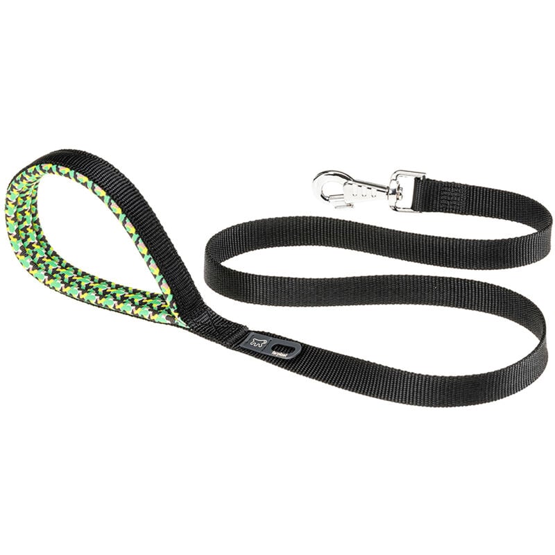 foto del prodotto ferplast daytona fantasy g guinzaglio per cani in nylon con morbida impugnatura.. variante g15 120 misure 15 mm x l 120 cm nero
