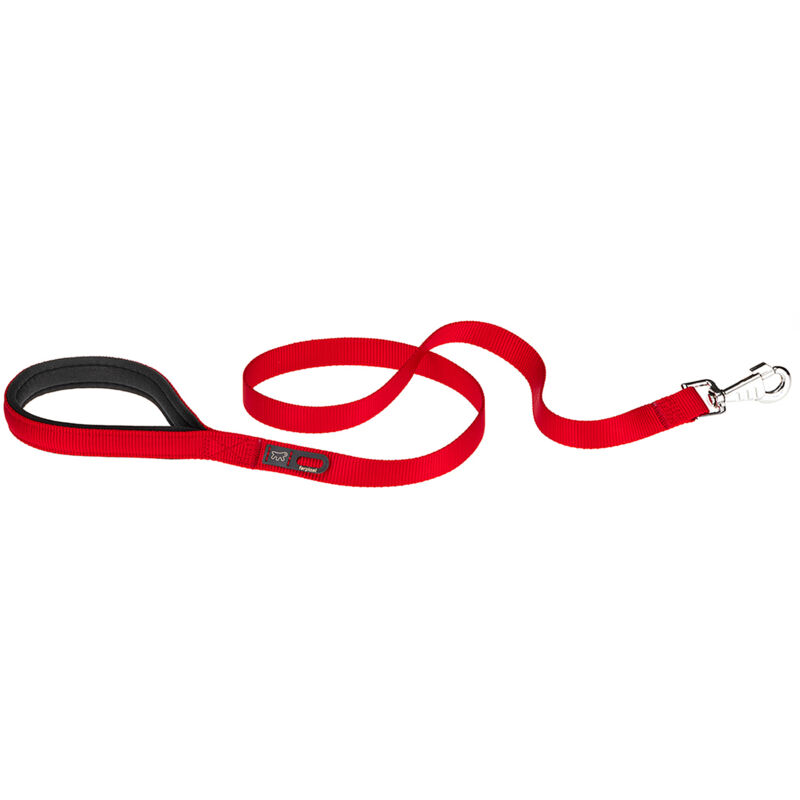 foto del prodotto ferplast daytona g guinzaglio in nylon con impugnatura imbottita. in vari colori e misure. variante g15 120 misure 15 mm x l 120 cm rosso