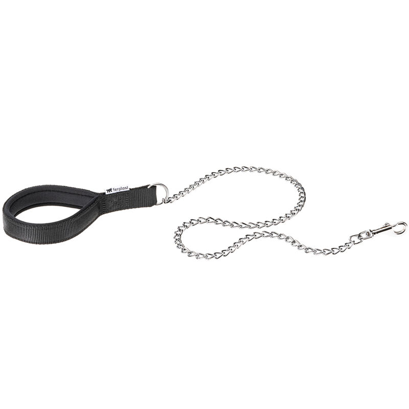 foto del prodotto ferplast daytona gm 25 100 guinzaglio in nylon con catenella e impugnatura soft. vari colori.. variante misure 25 mm x l 100 cm nero