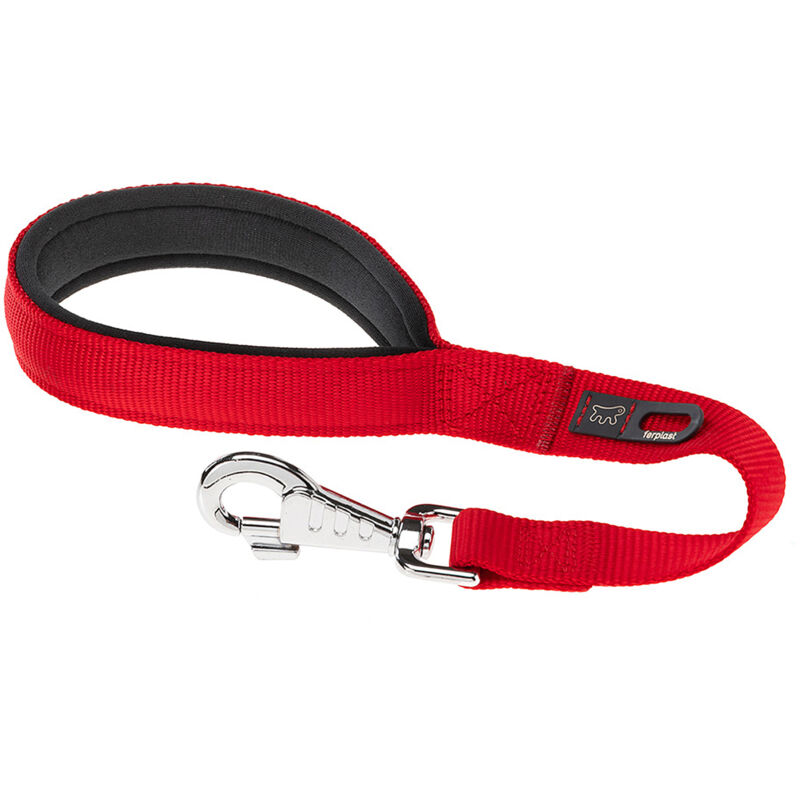 foto del prodotto ferplast daytona gm25 45 guinzaglio corto in nylon con impugnatura imbottita vari colori. variante misure 25 mm x l 45 cm rosso