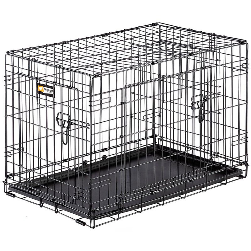 foto del prodotto ferplast dog inn box pieghevole per cani in varie misure.. variante dog inn 75 misure 77.4 x 48.5 x h 54.6 cm nero