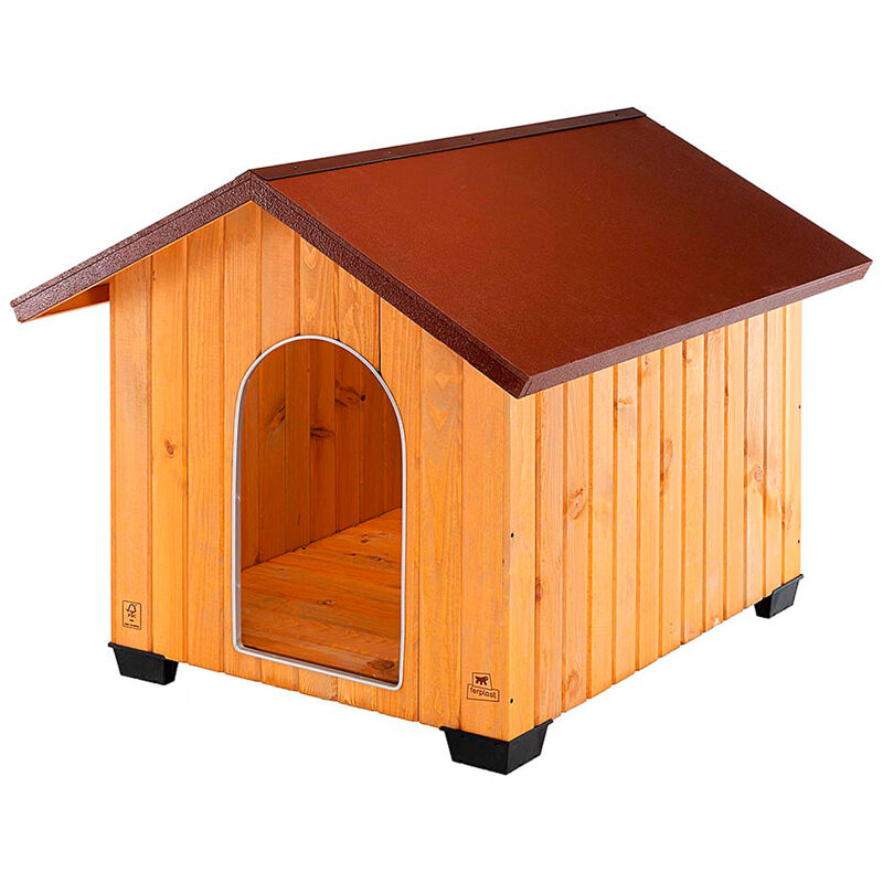 foto del prodotto ferplast domus cuccia per cani in legno fsc 6 misure. variante maxi misure 107.5 x 130 x h 103 cm 