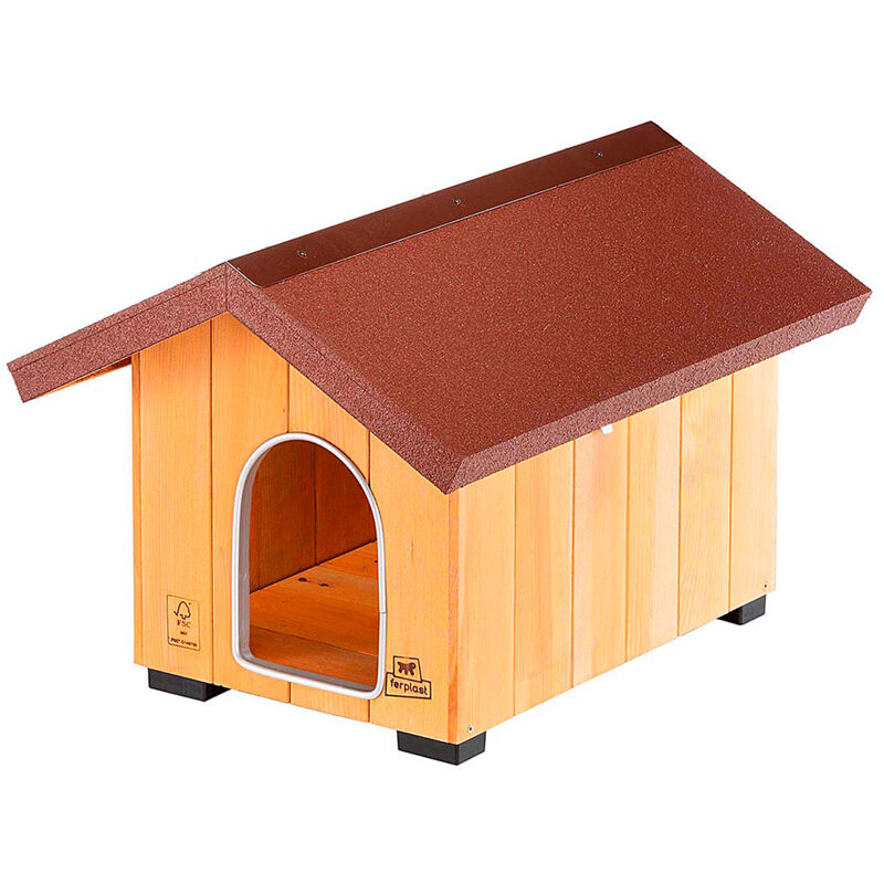 foto del prodotto ferplast domus cuccia per cani in legno fsc 6 misure. variante mini misure 47 x 61 x h 44 cm 