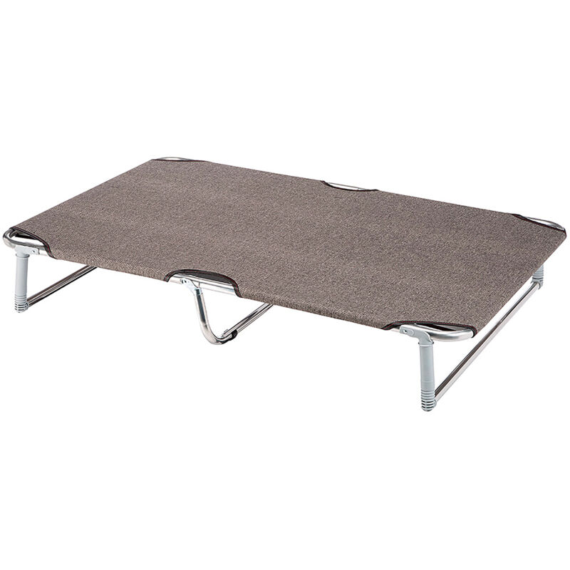 foto del prodotto ferplast dream brandina in alluminio con telo sintetico 4 misure. variante 115 misure 119 x 79 x h 18 cm tortora