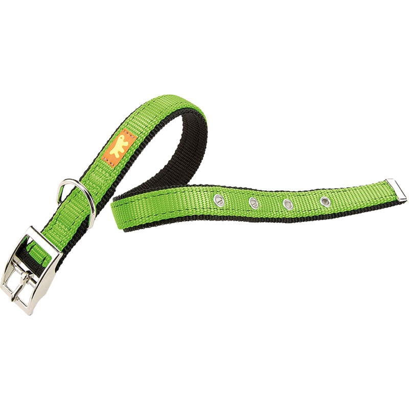 foto del prodotto ferplast dual cf colours collare per cani con fibbia in metallo, 4 misure e 4 colori. variante cf15 35 misure a 27 35 cm b 15 mm verde acido