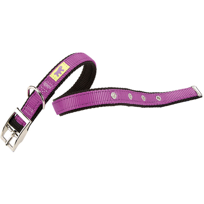 foto del prodotto ferplast dual cf colours collare per cani con fibbia in metallo, 4 misure e 4 colori. variante cf25 53 misure a 45 53 cm b 25 mm viola