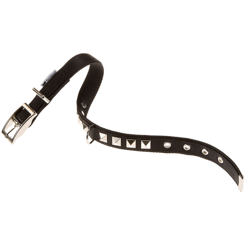 foto del prodotto ferplast dual pyramids cf collare per cani in nylon con borchie, diverse misure e colori.. variante cf15 35 misure a 27 35 cm b 15 mm nero