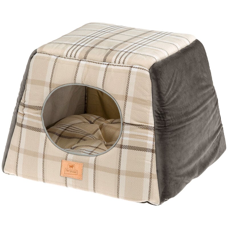 foto del prodotto ferplast edinburgh casetta per gatti trasformabile in cuccia. vari colori.. variante edinburgh misure 44 x 44 x h 33 cm marrone