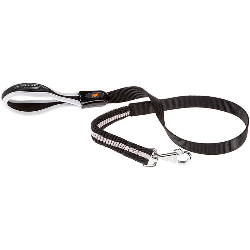 foto del prodotto ferplast ergocomfort elastic guinzaglio per cani con terminale elastico 2 misure. variante g25 120 misure 25 mm x l 120 cm grigio