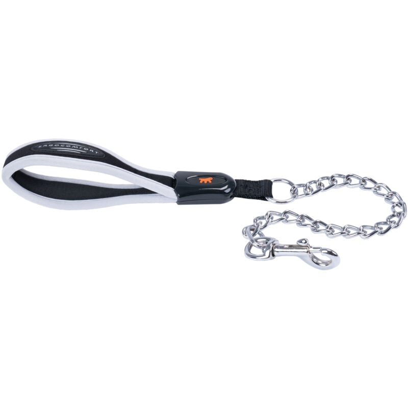 foto del prodotto ferplast ergocomfort metal gm guinzaglio con impugnatura ergonomica e catena in metallo cromato 3 modelli. variante gm20 65 misure 20 mm x l 65