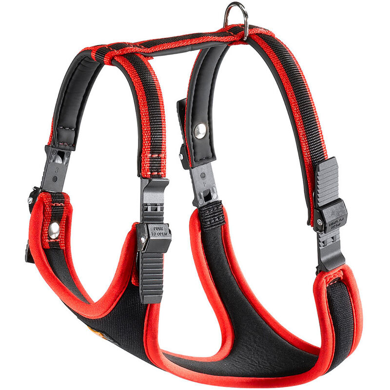 foto del prodotto ferplast ergocomfort p pettorina ergonomica con microregolazione vari colori e misure. variante l misure a 50 60 cm b 70 80 cm rosso