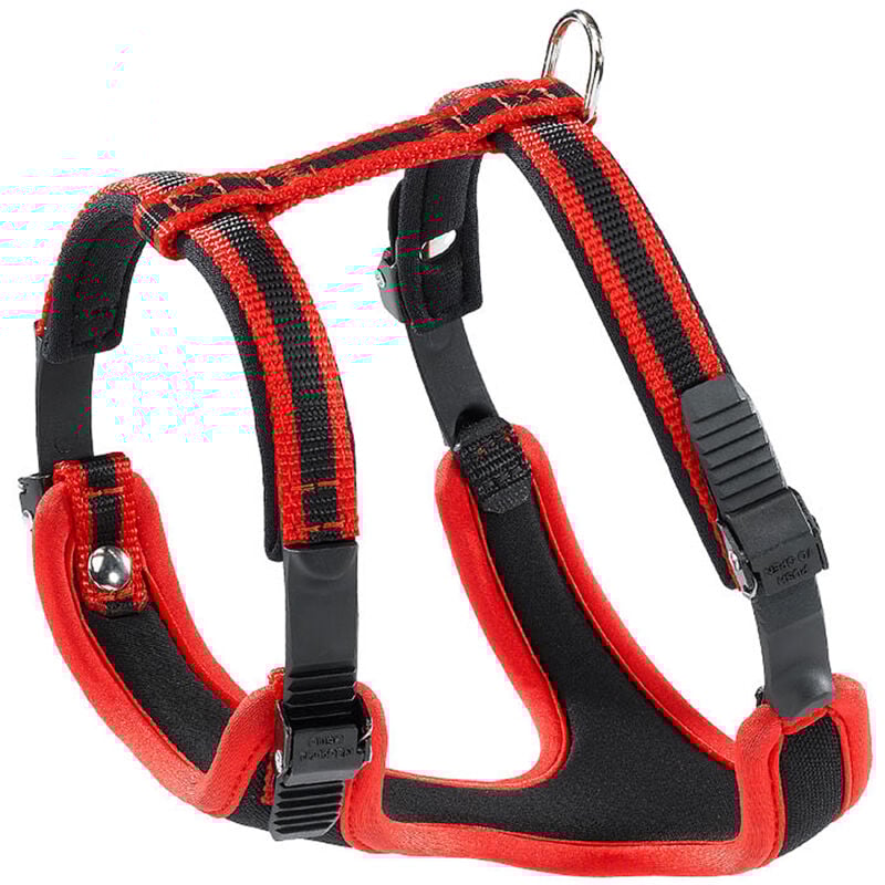 foto del prodotto ferplast ergocomfort p pettorina ergonomica con microregolazione vari colori e misure. variante s misure a 32 42 cm b 46 56 cm rosso